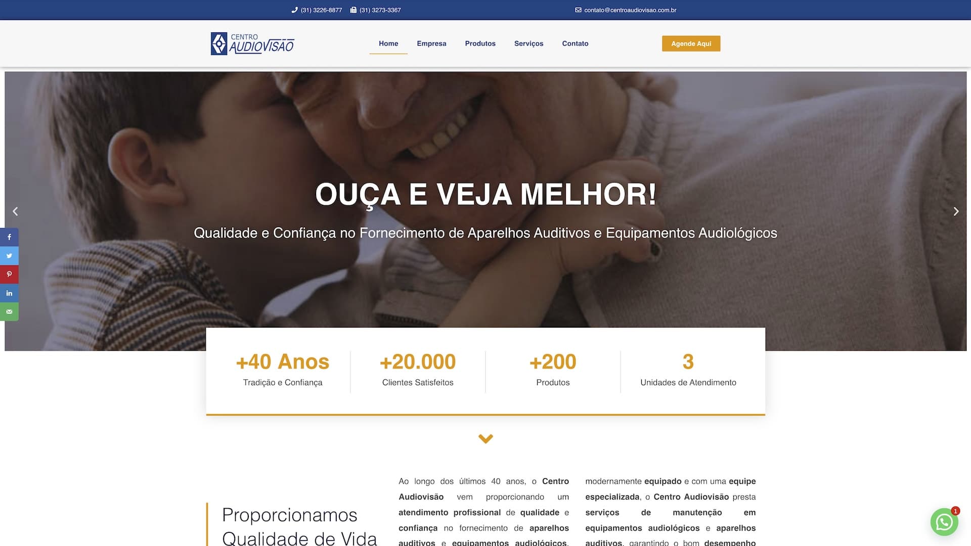 Site de Centro Audio Visão